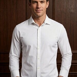 Mizzen+Main Leeward Dress Shirt Mens Large White Performance Classic 1WS-0900